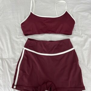 Burgundy Two-Piece Athletic Set